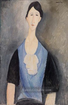 junge orientalische frau terrasse Ölbilder verkaufen - junge Frau im blauen Amedeo Modigliani